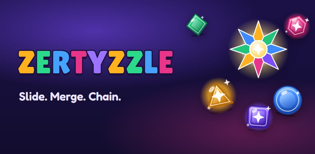 Zertyzzle banner, a crystal merge puzzle game