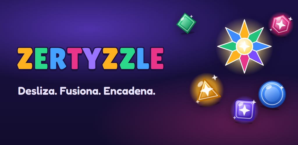 Banner de Zertyzzle, juego de puzzles de fusión de cristales