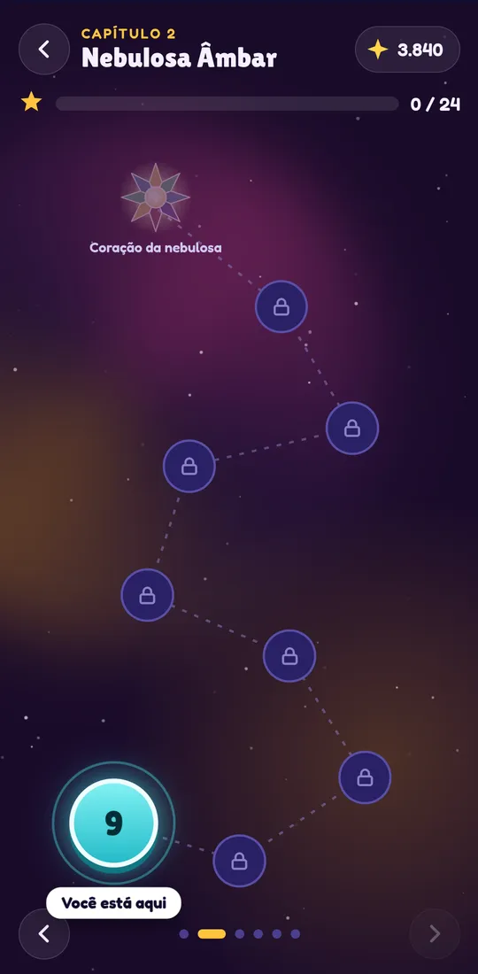 Captura de ecrã de Zertyzzle: 120 fases em 12 nebulosas