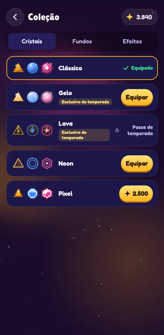 Captura de ecrã de Zertyzzle: Colecione cristais, fundos e efeitos